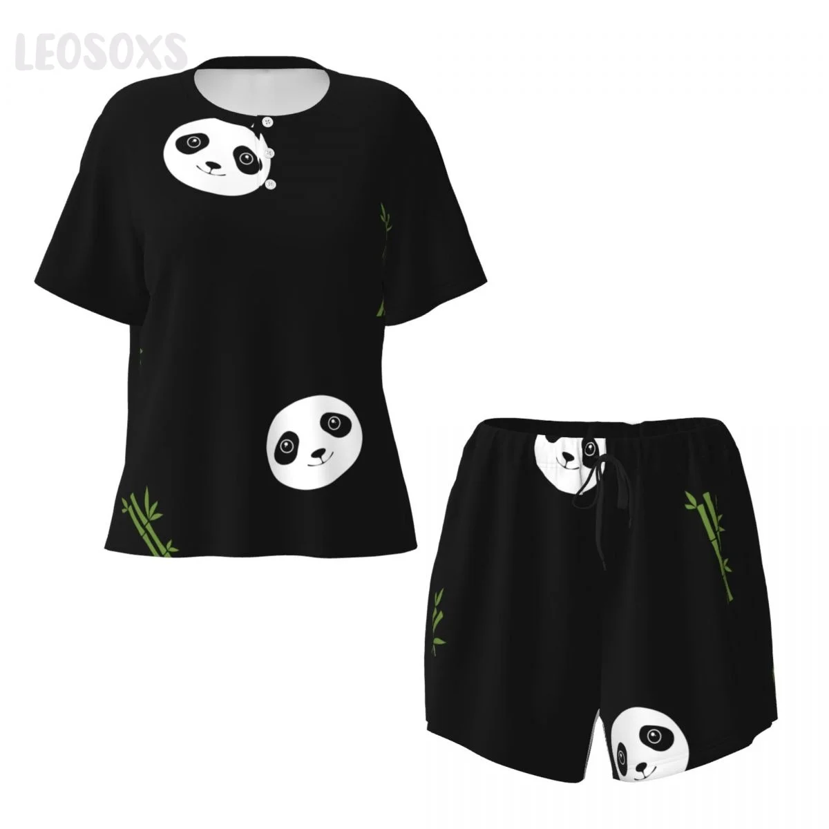 

Panda Loose Casual Summer Women Pajama Short-Sleeved Sets