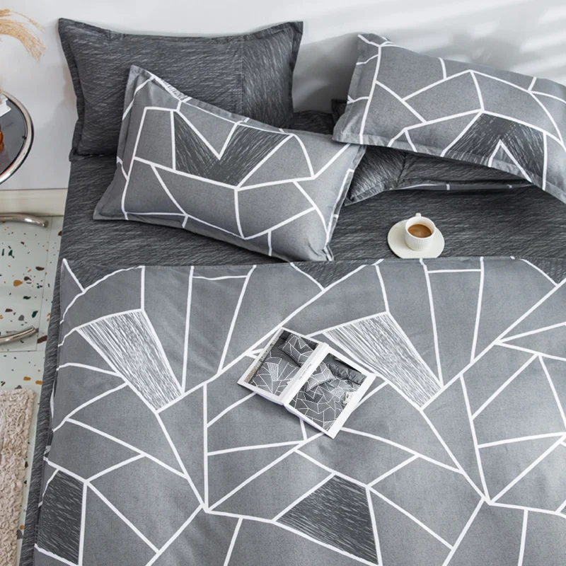 Imagem -04 - Beddingoutlet-gray Twin Duvet Cover 100 Microfibra Macio e Respirável Linha Branca Conjunto de Cama Triangular para Meninos e Meninas Decoração da Casa