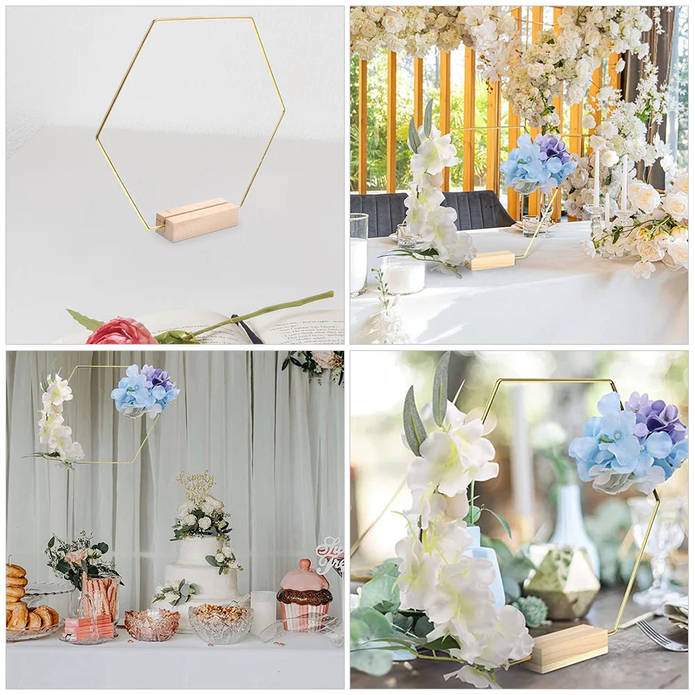 

10pcs Hexagon Wreath Craft Hoop Base Wedding Centerpiece Decorations for Christmas Party Home