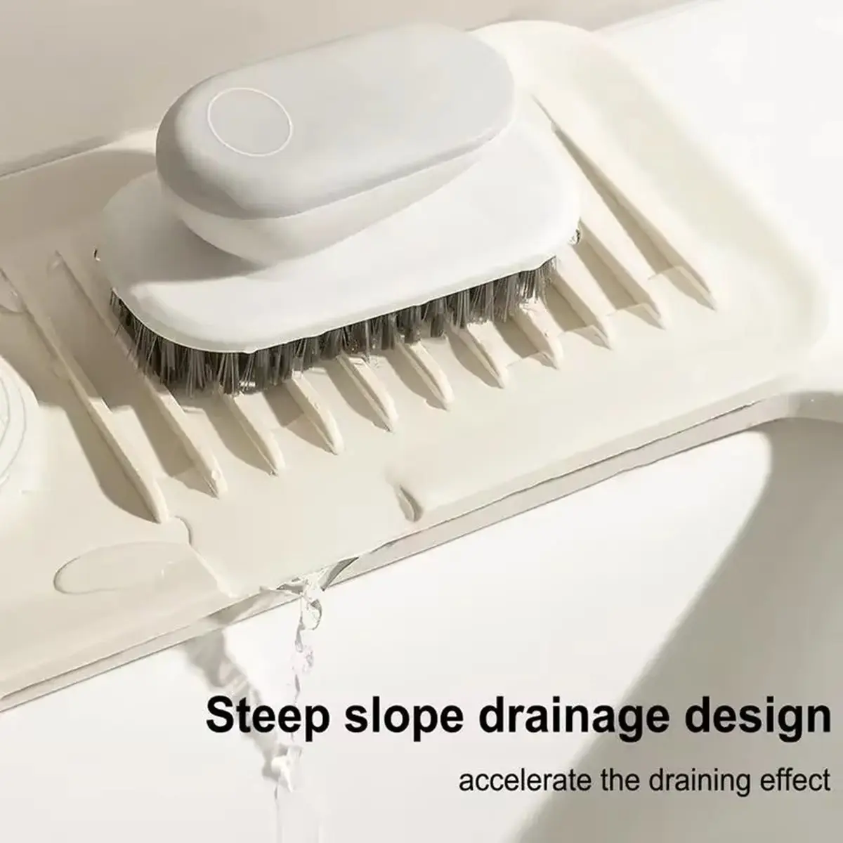 【frki】 Silicone Faucet Splash Guard Pad Slope Drip Catcher Tray Behind Sink Toilet Soap Storage Kitchen Bathroom Organizer
