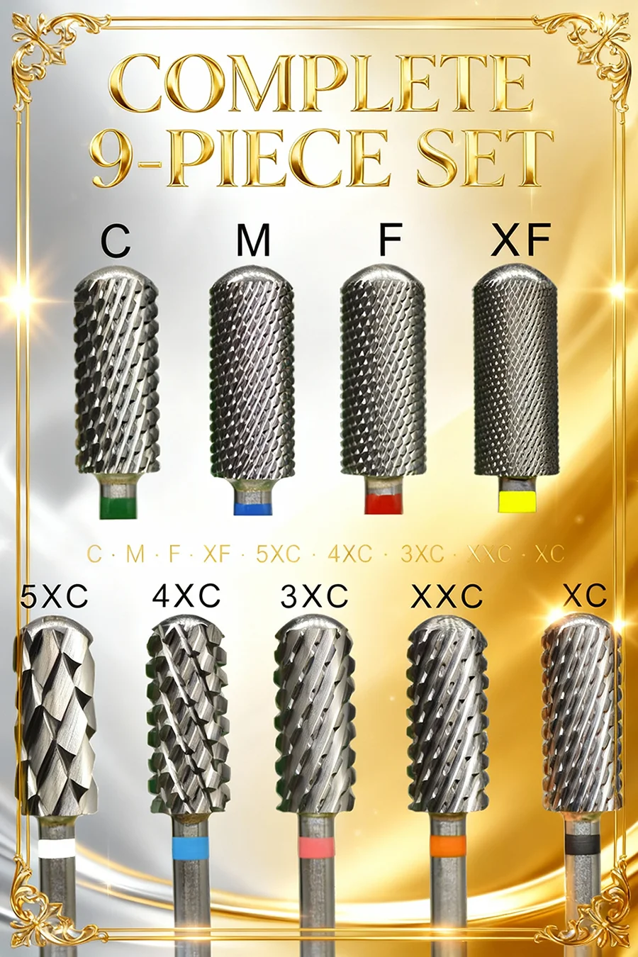 RolinStar 5.35 Small Round Top barrel Original  steel Carbide Manicure Nail drill bit File Accessories