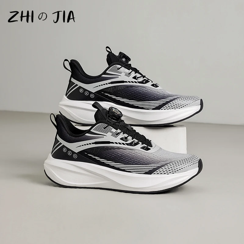 Ultra Light Running Shoes Spring and Summer Knitted Breathable Mesh Sneaker Men's Rotating Buckle Casual Non slip Footwear