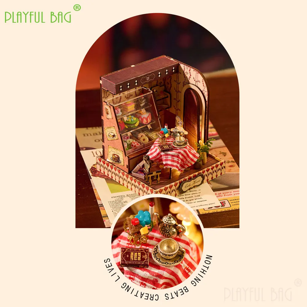 Vintage Style DIY Cottage Wooden Miniature Building Kits Doll Houses Assembling Model Kids Toy Birthday Gift Decorative HG151