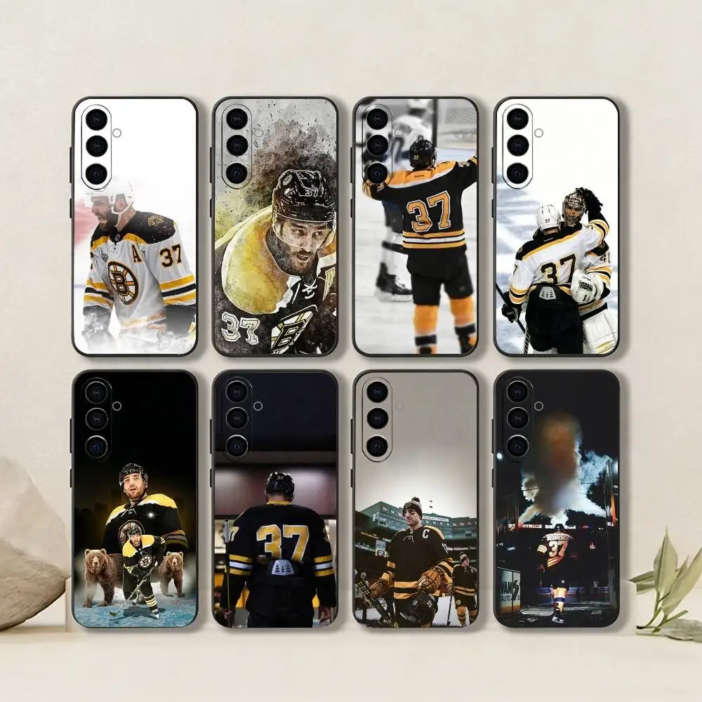 Patrice Bergeron-Canadá-Forward-Ice Hovkey-Funda para teléfono deportiva de silicona negra suave para Samsung Galaxy A73,A72,A71,A70,A53,