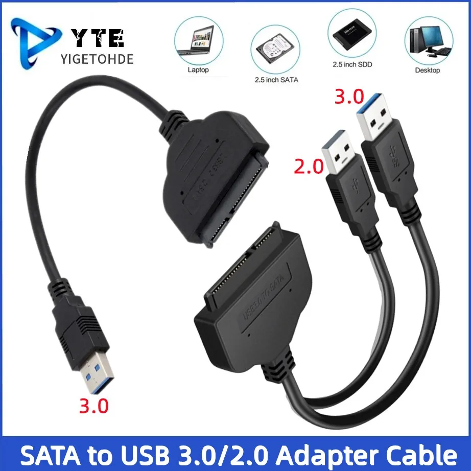 

SATA To USB 3.0/2.0 Hard Driver Adapter Support 2.5 Inches External SSD HDD Hard Drive 22 Pin Sata Cable Conversion Cord