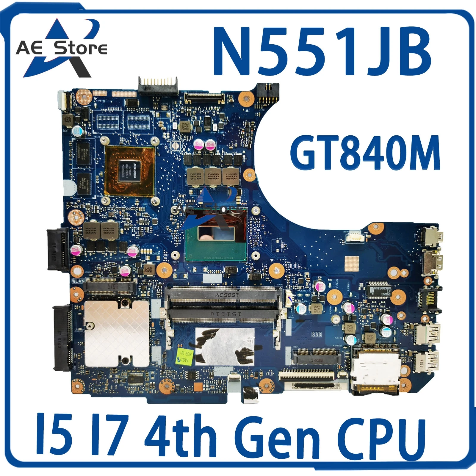 Материнская плата G58JW для ASUS N551JM N551JB N551JQ GL551JK GL551JM GL551J G551JX G551JM N551JK N551JW G551JK Материнская плата для ноутбука i5 i7