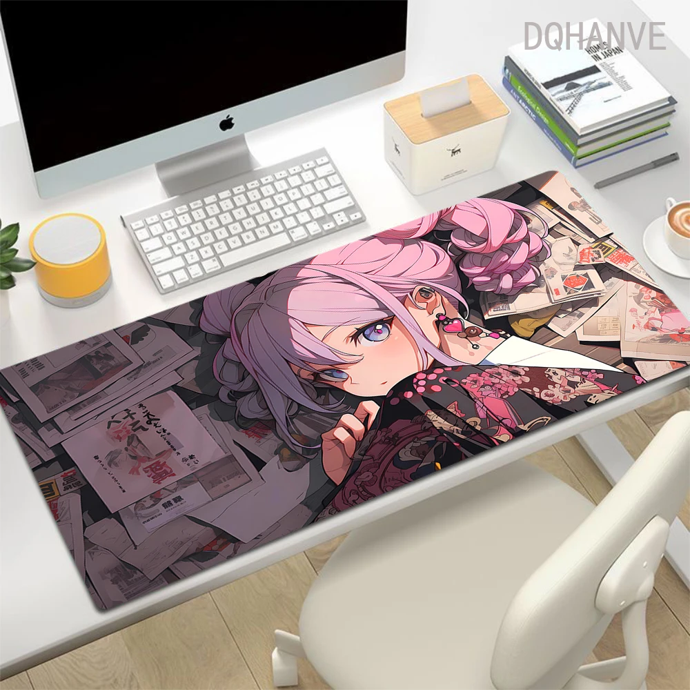 Imagem -04 - Tapete de Dragão Grande para Meninas Anime Bonito Mousepad Tapete de Mesa Kawaii com Acessórios de Jogo Lockrand Tapetes Primários do Teclado Xxl