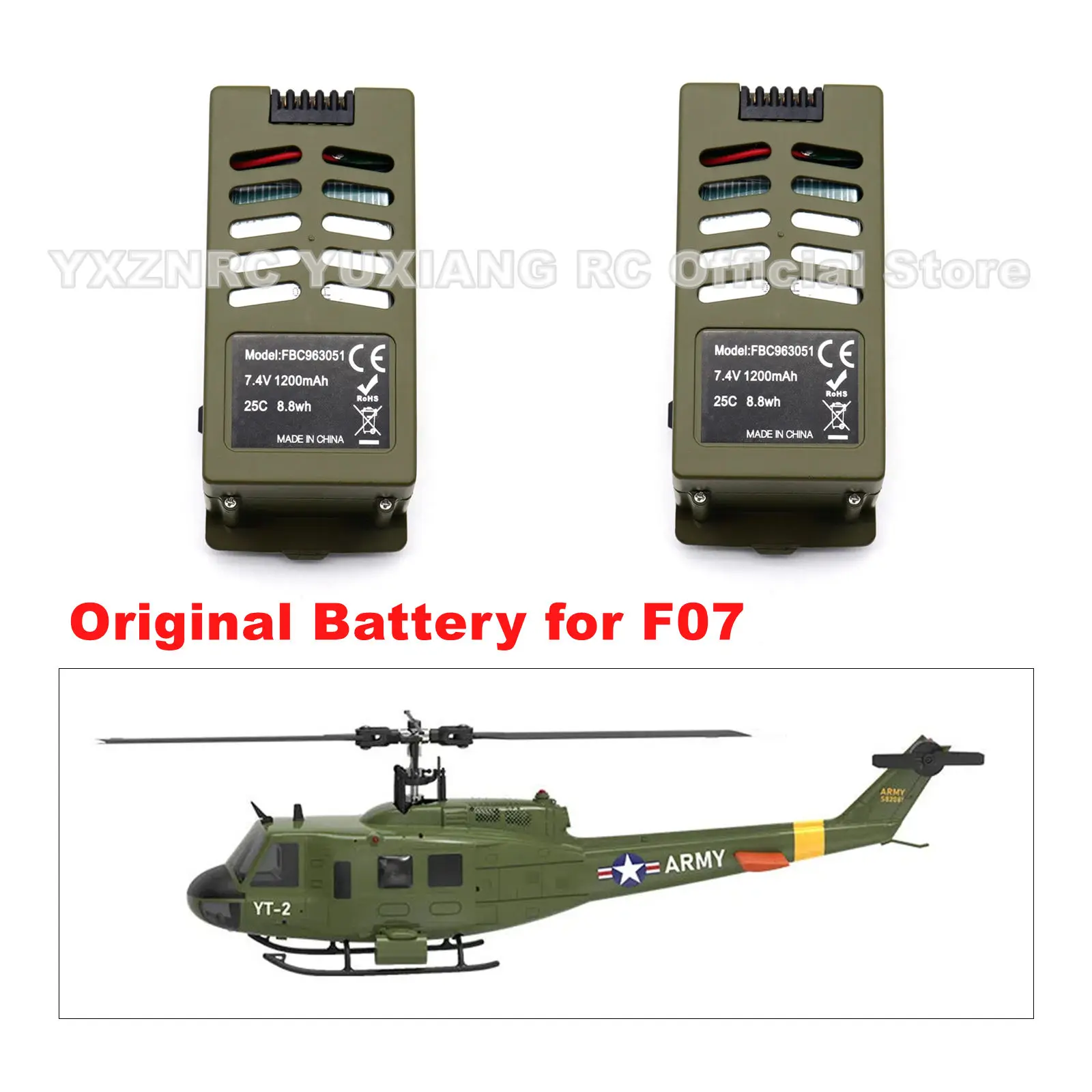 

YuXiang F07/F07-V UH-1D HUEY 7.4V 1200mAh LiPo Helicopter Battery Accessories