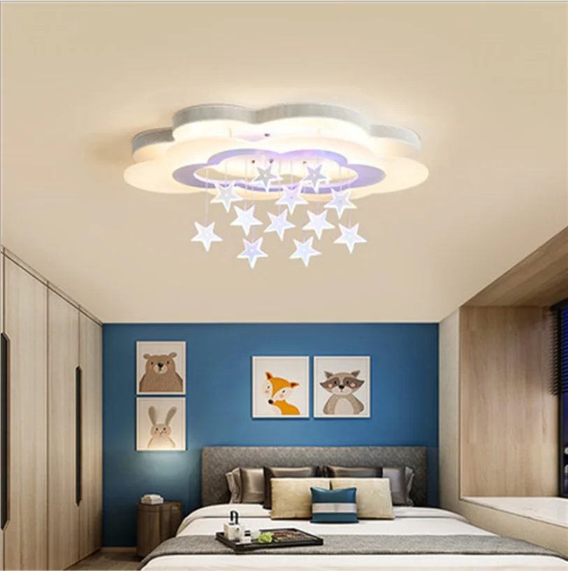 Современные светодиодные красочные детские лампы для спальни с дистанционным управлением облачные светодиодные фонари