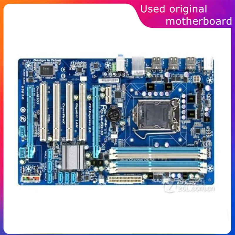 

Used LGA 1156 For Intel P55 GA-P55-S3 P55-S3 Computer USB2.0 SATA2 Motherboard DDR3 16G Desktop Mainboard