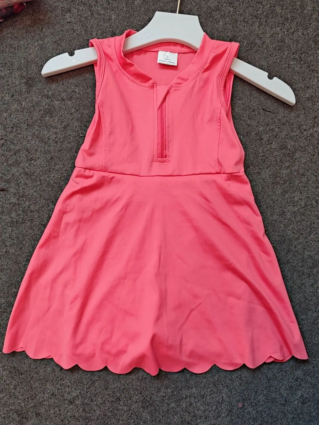 

Baby Girls Summer Coral Yoga Zip Active Wear Skort Knee Length Dresses