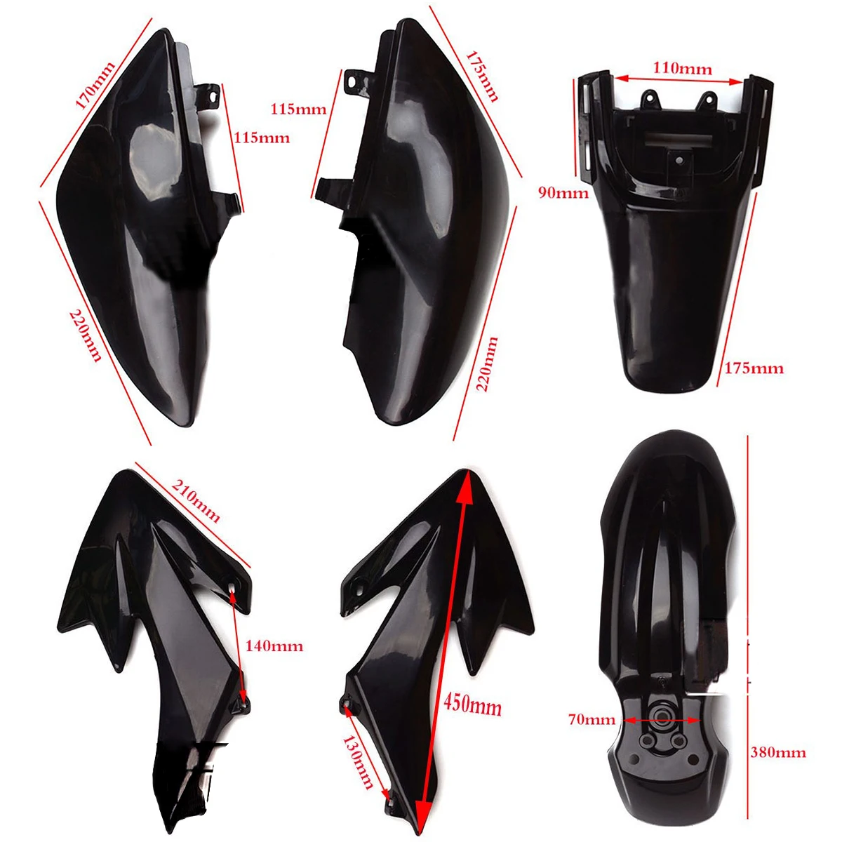 

4 Color 8Pcs 50cc 110cc 125cc 140cc Plastic 4-Stroke CRF50 Pit Bike Set Mudguard Seat Bike Shell Padded Seat