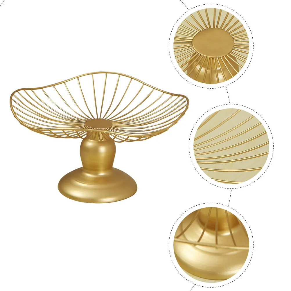 

Elegant Iron Fruit Bowl Wedding Party Dessert Serving Tray Snack Holder Kitchen Storage Decorative Candy Plate Dried Snacks Iron