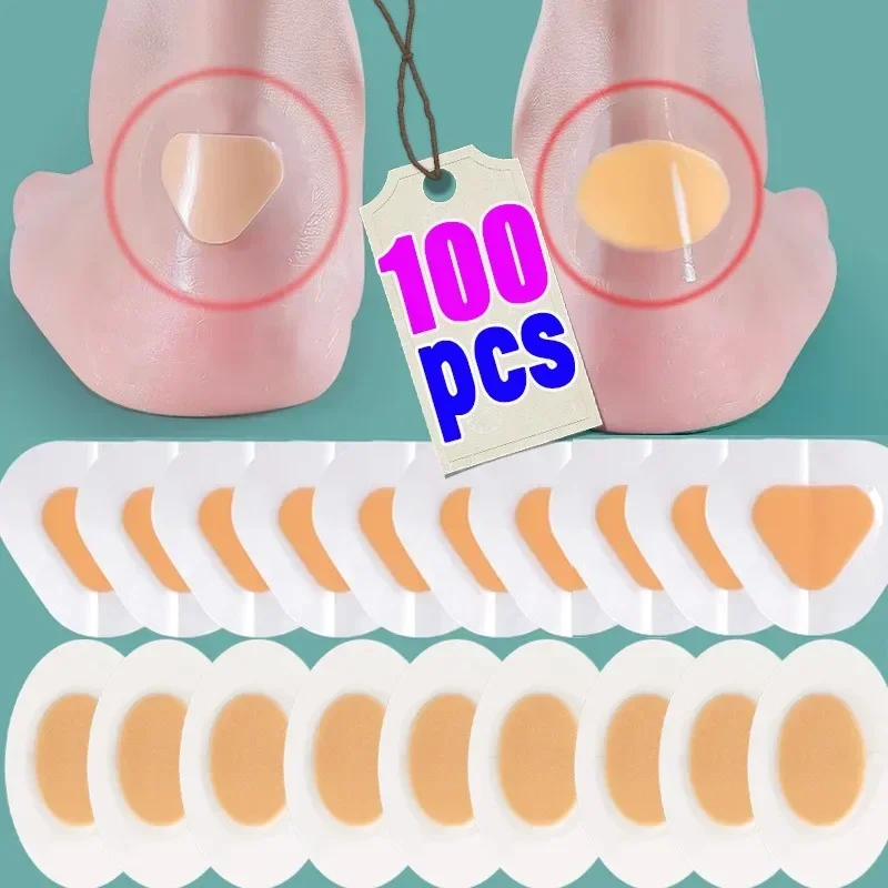 100pcs Gel Heel Protector Foot Patches Adhesive Blister Pad Heel Liner Shoes Stickers Pain Relief Plaster Foot Care Cushion Grip