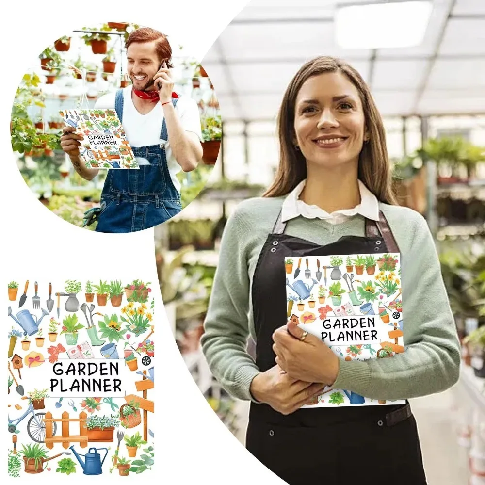 กระดาษวางแผนการรดน้ำต้นไม้หลากสีสัน ตารางการรดน้ำที่มีประสิทธิภาพ สมุดบันทึกการดูแลต้นไม้ลายการ์ตูน สำหรับชาวสวนในบ้าน