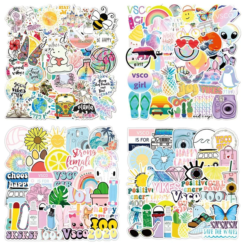 

50pcs Classic Small Fresh Ins Style Cute Cartoon Hand Account Graffiti Sticker Notebook Luggage Mobile Laptop Diy Phone Sticker