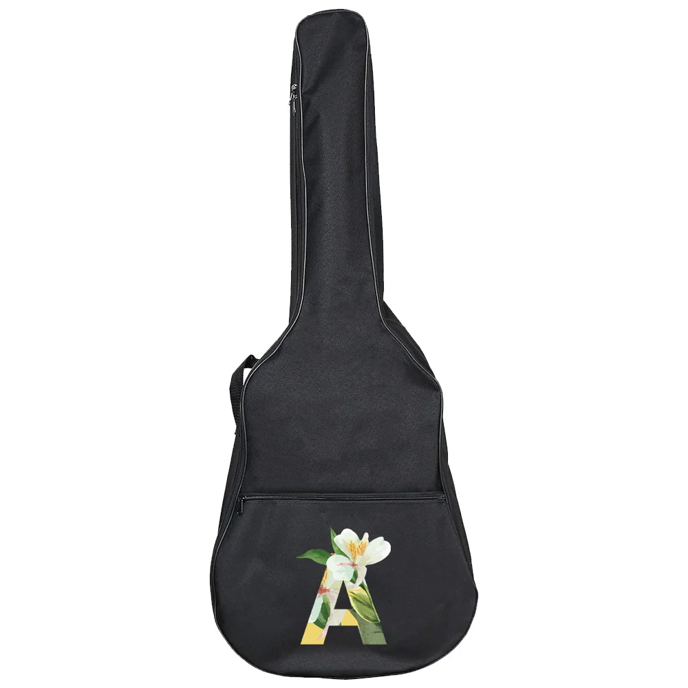 Tragbarer E-Gitarren koffer 31-41 Zoll klassischer Akustik gitarren bezug Gitarren tasche wasserdichter Rucksack Blumen serie