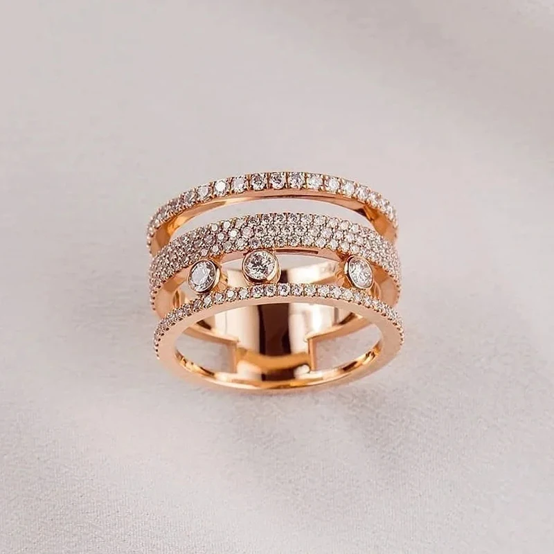 

MXK Fashion French Jewelry S925 Silver Classic MOVE Slide Ring Exquisite Women's High-end Luxury Accessories Party Holiday Gift