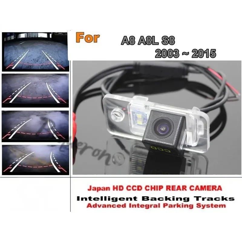 

For Audi A8 A8L S8 2003 ~ 2015 Intelligent Car Parking Camera / Dynamic Tragectory Rear View Camera CCD Night Vision