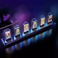 RGB Nixie Tube Clock LED Glows IPS Color Screen DIY Analog Digital Tube Night Lights Gaming Desktop Gift Idea Home Decoration