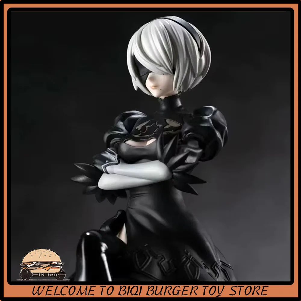 Yorha No.2 Type B Neil Anime Figure  Nier:Automata Action Figure Sitting Posture Collect Statue Model Decor Toy Birthday Gift