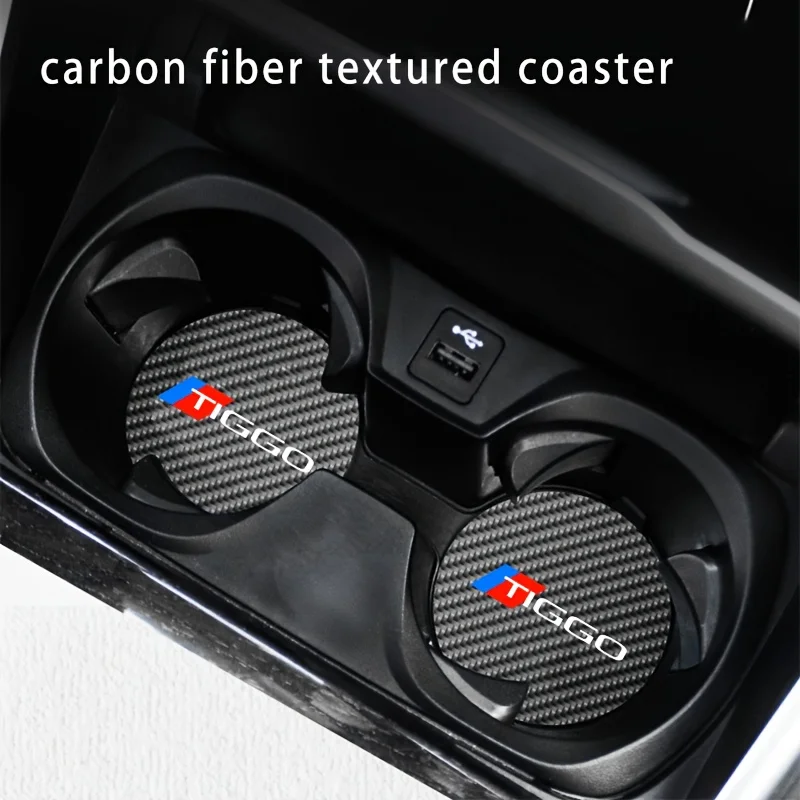 2pc Car Coaster Anti-Slip Water Cup Slot Pad Water Cup Mats for Chery Tiger 7 Pro Max Tiggo 8 Pro Max Tiger C5 5 7 8 PLUS