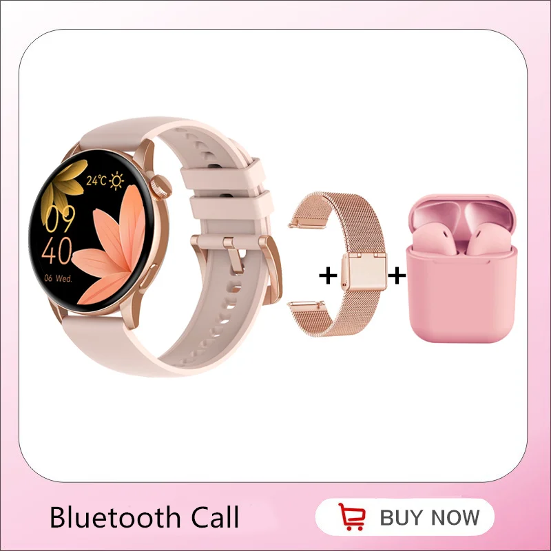 

Women Smart Watch Amoled Screen Bluetooth Call Whatsapp Notification Remote Music Female Health Tracker Fitness Bracelet