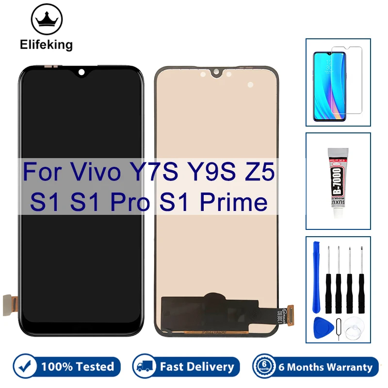 

6,38 "экран для Vivo Y7S Y9S Z5 S1 S1 Pro S1 Prime V1907 V1945A ЖК-дисплей, сенсорная панель, детали в сборе