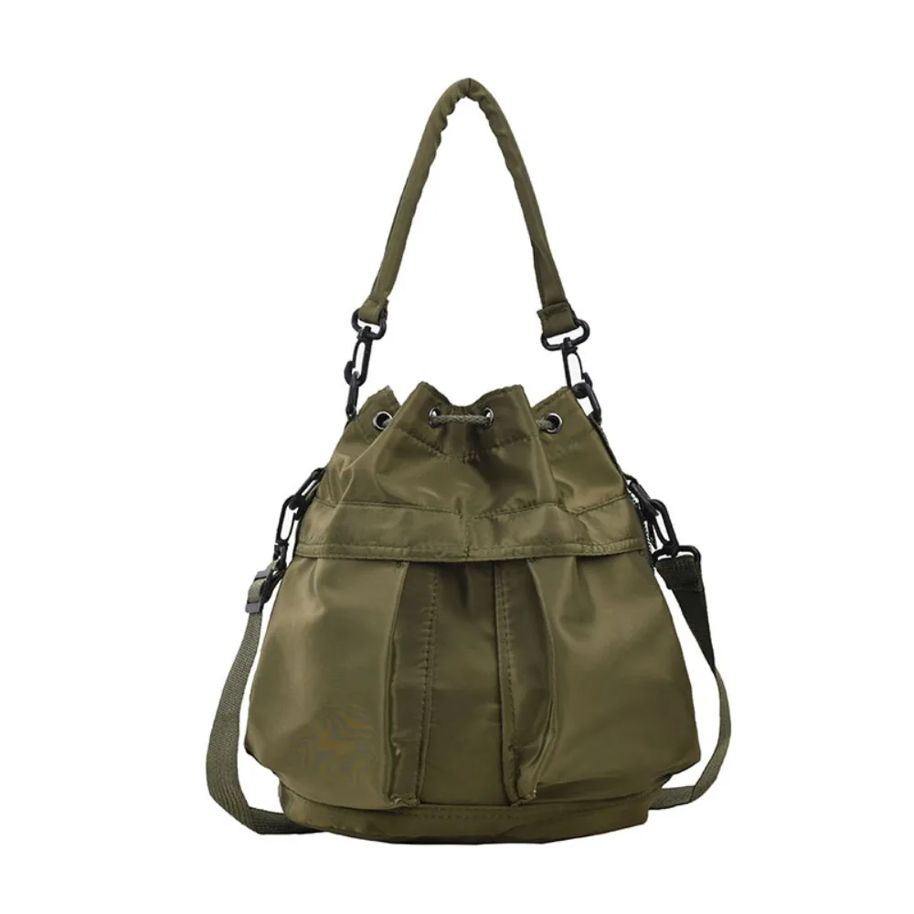 

Portable Women Drawstring Bag Korean Style Large-capacity Phone Crossbody Purse Adjustable Handbags Solid Color Shoulder Bag