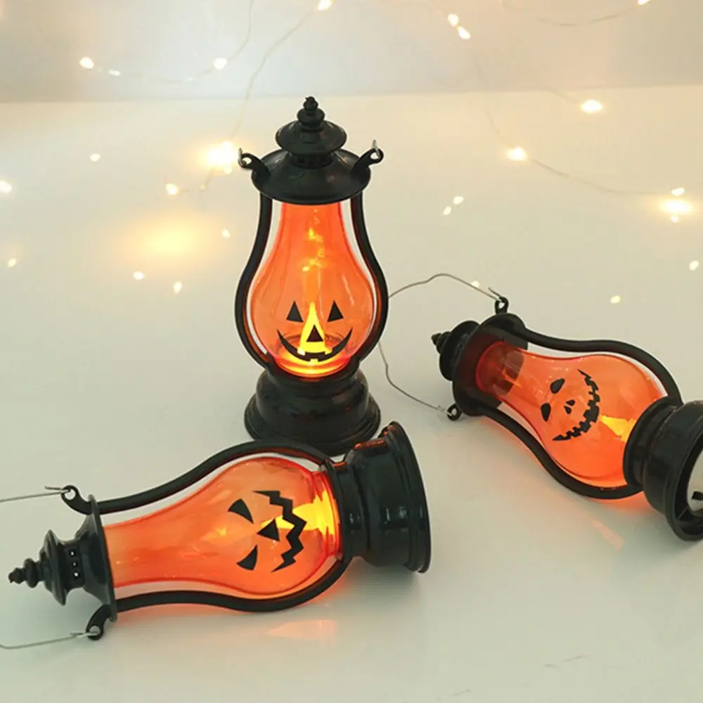 Halloween LED Pumpkin Lantern Ghost Lantern Light Hanging Light Party Decoration Retro Small Oil Lamp Cosplay Prop