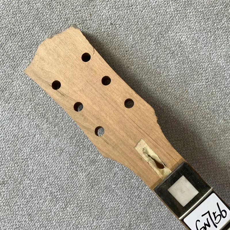 GN756 Unfinsihed Set in LP Model Electric Guitar Neck 22 Frets Maple with Rosewood White Block Inlay for DIY Part NO Paints