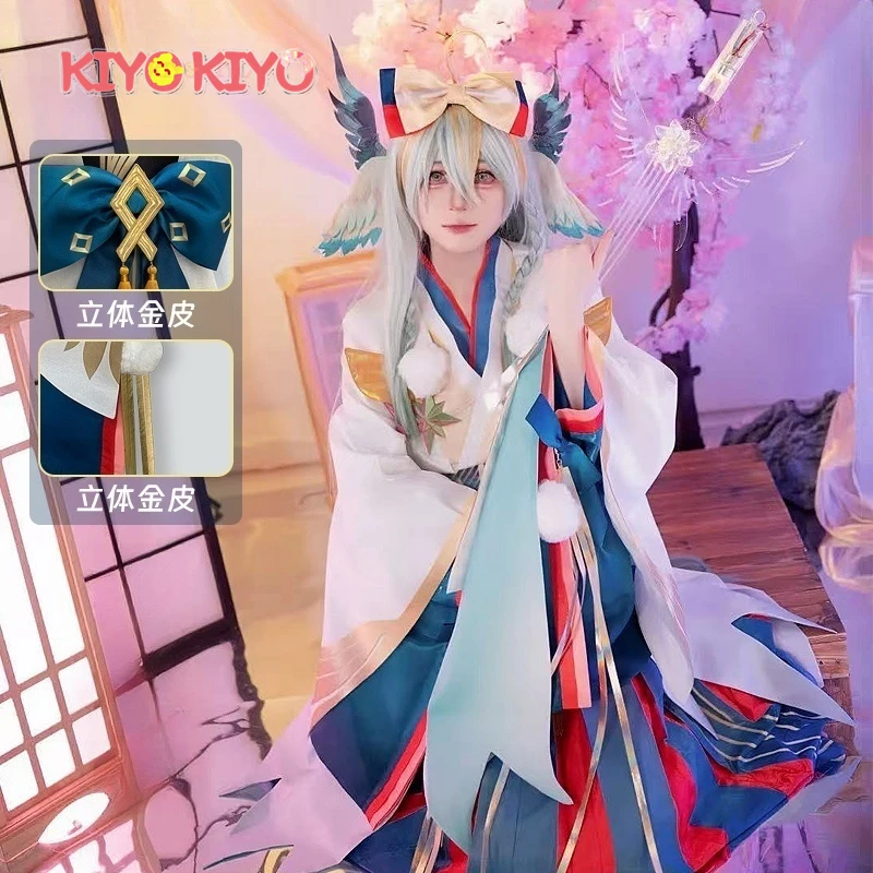 

KIYO-KIYO Game Onmyoji Kinnara Косплей Костюм Kinnara кимоно платье женские костюмы на Хэллоуин