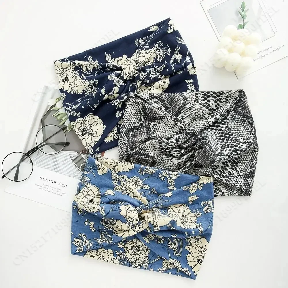 Twisted Wide Headbands for Women Extra Large Turban Workout Headband Fashion Yoga Hair Bands Boho Twisted Thick Hair Accessories