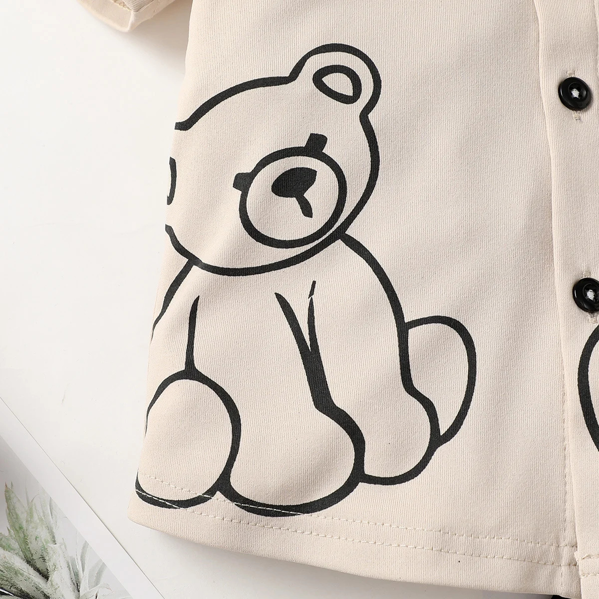 Summer Cool Boys Short Sleeves Bear Prints Two-Piece Leisure Suit For 0-2 Years Old Kids