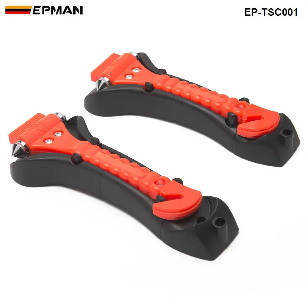 EPMAN 2PCS Car Window Breaker Seatbelt Cutter, Heavy Carbon Steel Glass Breaker Tool For Car, Office, Home EP-TSC001