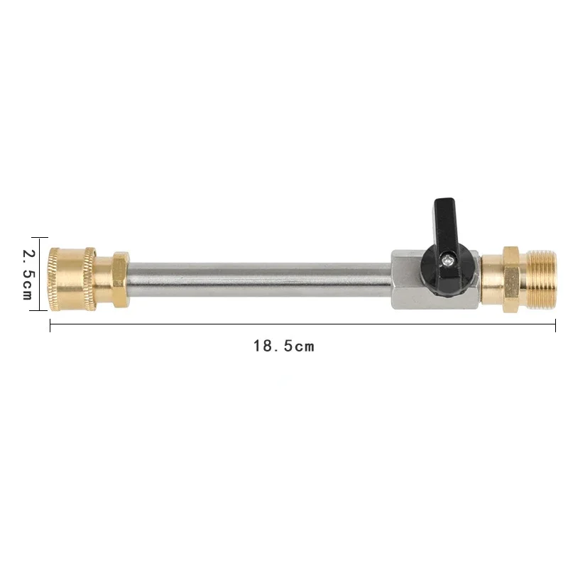 High Pressure Washer Car Wash Gun Head M22-14mm Thread Stainless Steel Extension Rod Valve with Five-color Nozzle