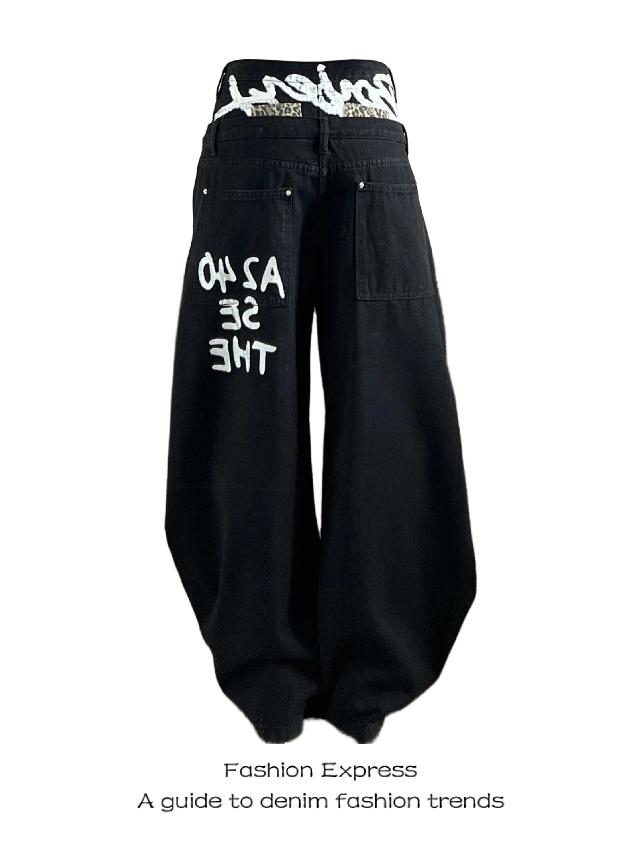 

Женские широкие джинсы Bla, весна 2026, уличный стиль, с двойным поясом, высокая талия, повседневные, свободные, в пол, с эффектом потертости