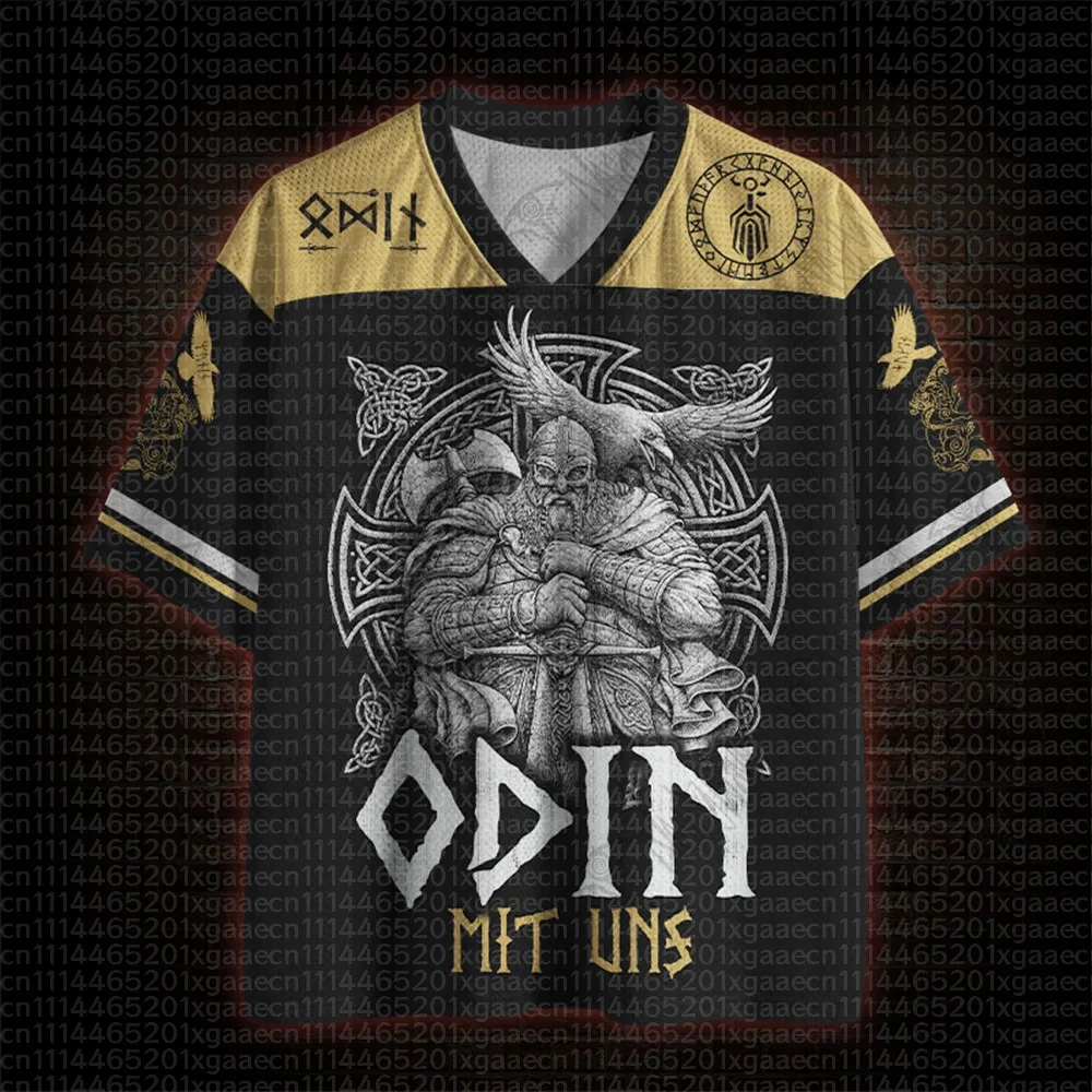 2026 New Nordic Mythical Theme Sports Fashion Short Sleeve V-neck Street View Clothing Mythical Fan Gifts