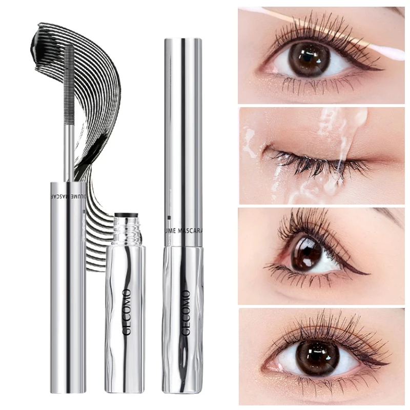 GECOMO Small Silver Tube Eyelash Mascara Brown - 12H Waterproof Lon...