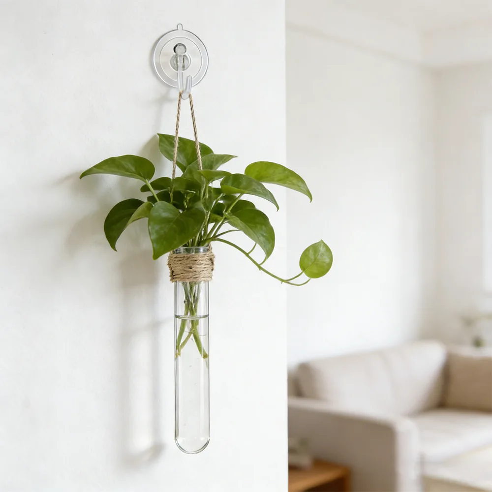 Hydroponic Flower Vase Wall-Mounted Test-Tube Vase Hydroponics Home Office Decor Air Plant Holder Home Garden Decor - view 5