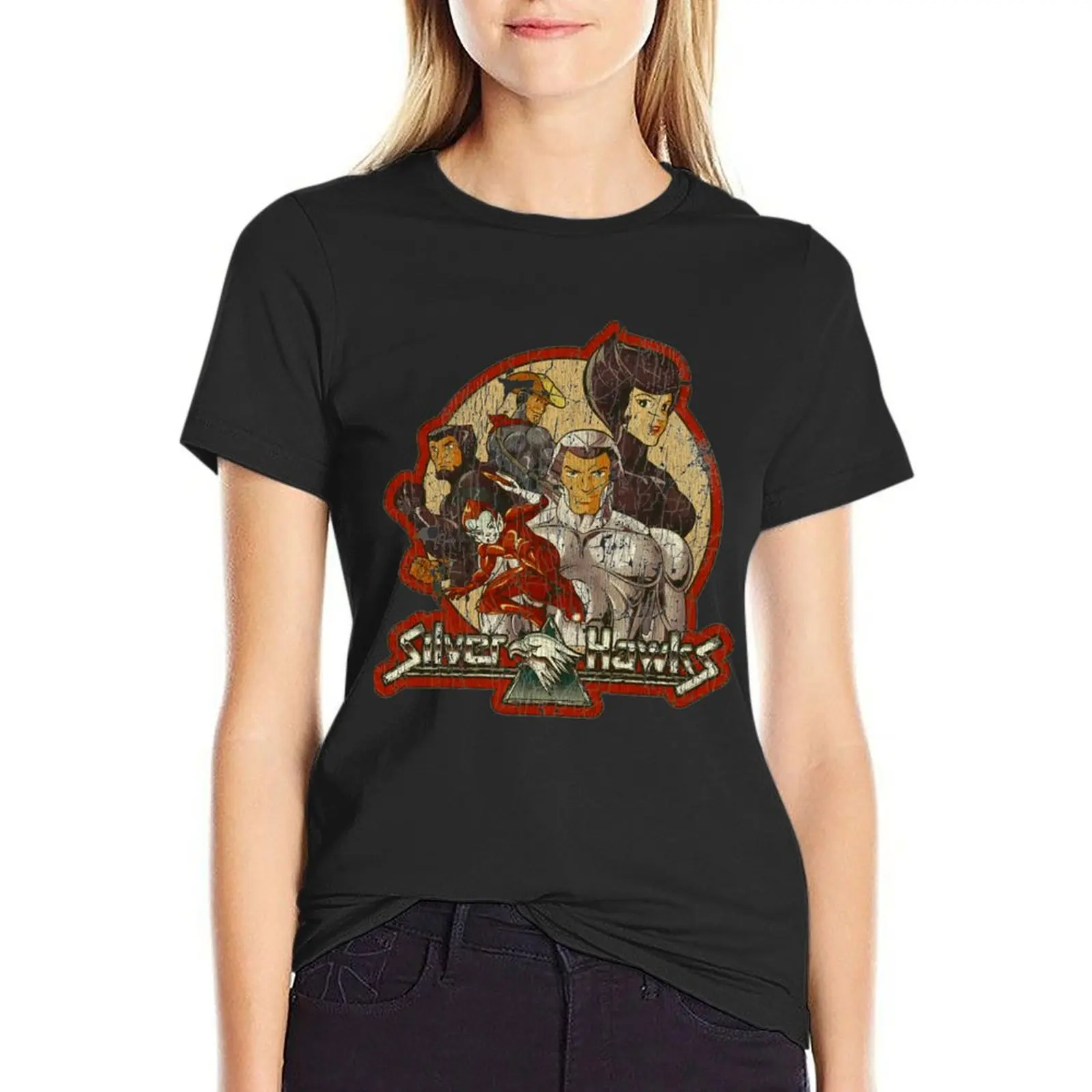 80_s CartoonSilverHawks _quot_The Gang_quot_Vintage T-Shirt plus size tops tees graphics graphic t-shirts for Women