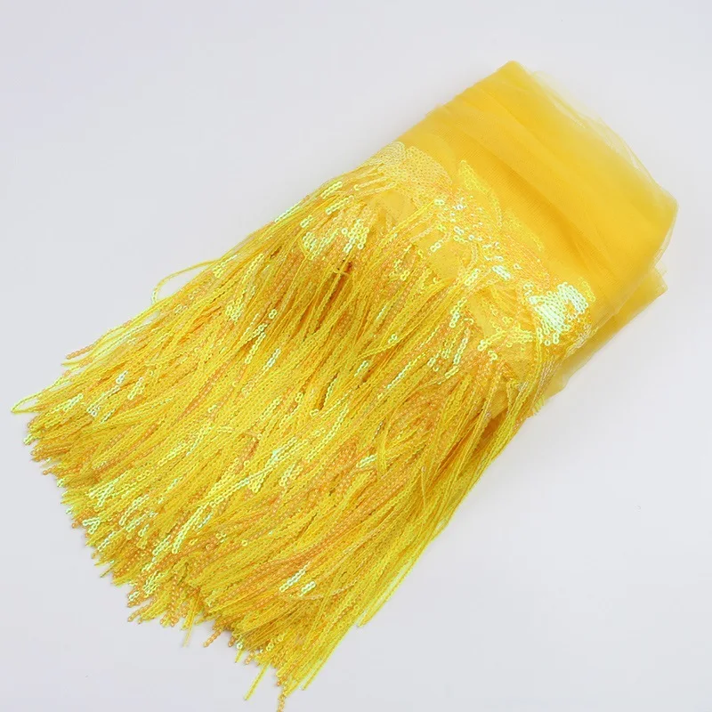 

25 Colors 20cm Long Mesh Sequin Tassel Lace DIY Curtain Dress Material Latin Stage Clothing Strip Accessories