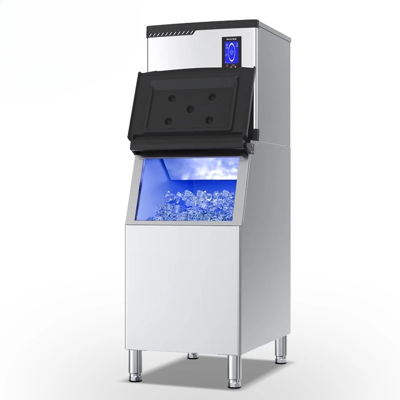 Commercial ice makers: KTV milk tea shop ice makers, fully automatic large-capacity bar ice cubes for hotels