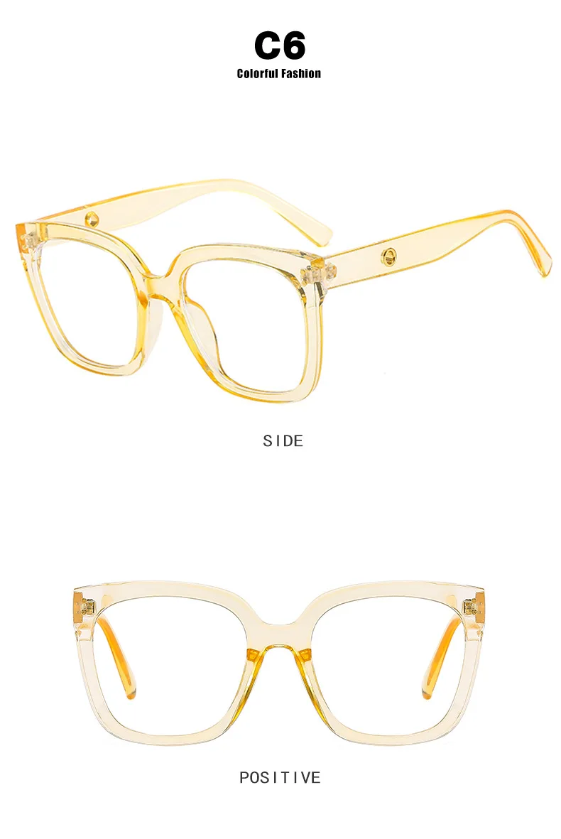Neue Marke Design Mode übergroße quadratische Brille Frauen Rahmen photo chrome Anti-Blaulicht Computer Hyperopie Lesebrille – Detail 13