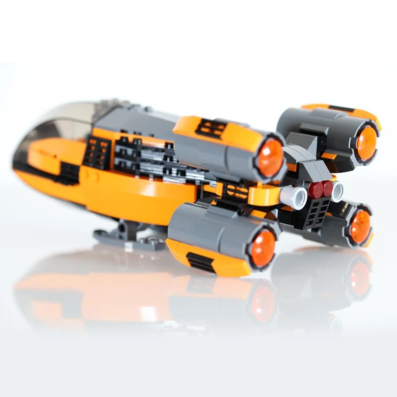 Multi-Engine Interstellar Aircraft Model MOC Building Bricks War Equipment Modular Technology Gift Holiday Assemble Children Toy