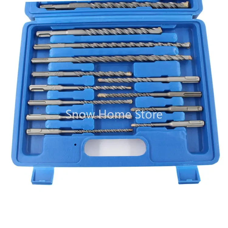 Electric Hammer Drill Set Electric Hammer Drill Round Handle Chisel Plastic Box Set 17PCS Drill Bit Set