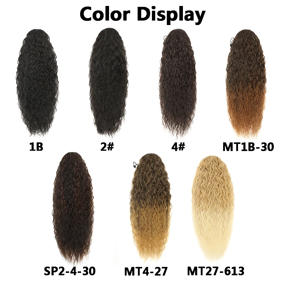 Meepo Synthetic Ponytail Extensions 24inch Natural Wave Drawstring Ponytail Clip in Hair Extensions Brown Fake Hair for Women image 4