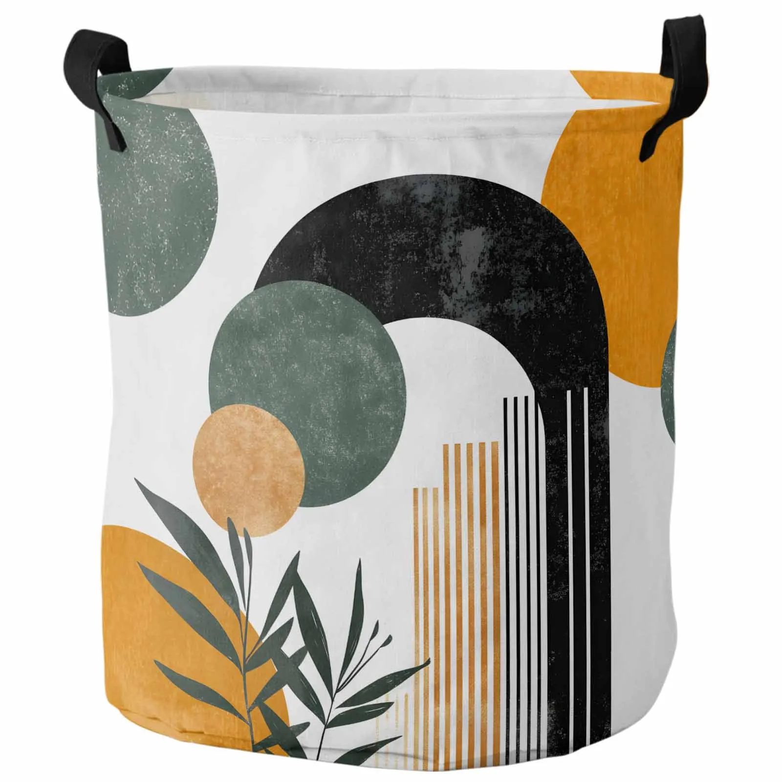 

Modern Simple Round Boho Plant Dirty Laundry Basket Foldable Waterproof Home Organizer Clothing Children Toy Storage Basket