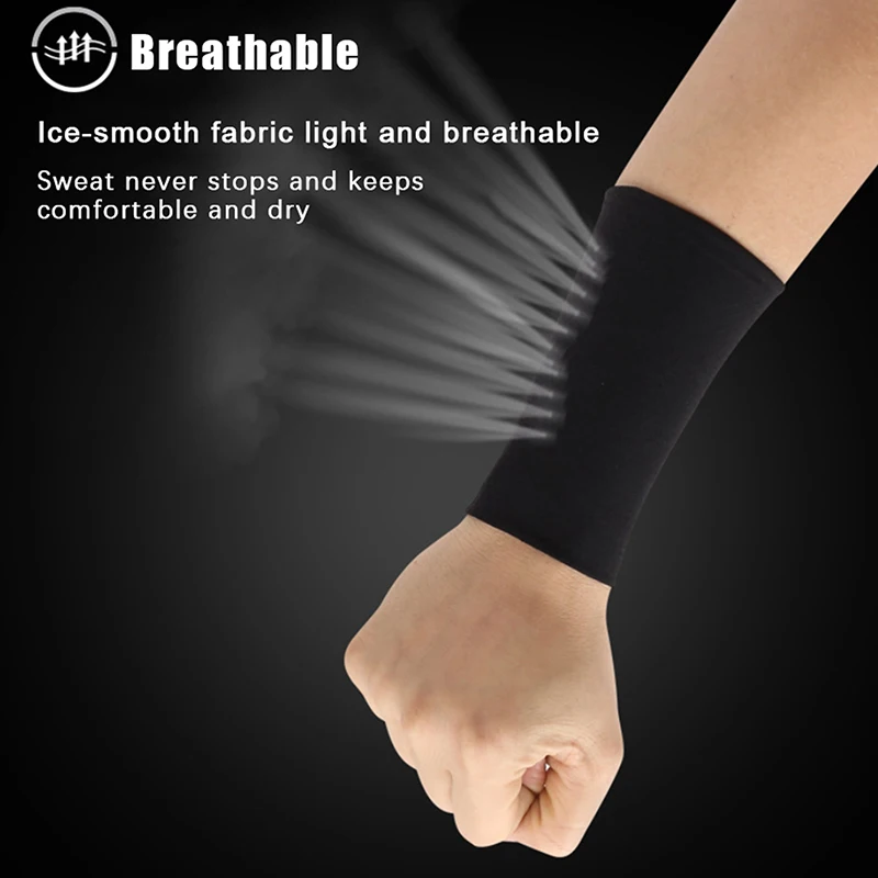 1 par de pulseira elástica respirável verão gelo seda resfriamento absorvente de suor esportes ciclismo correndo alças de pulso