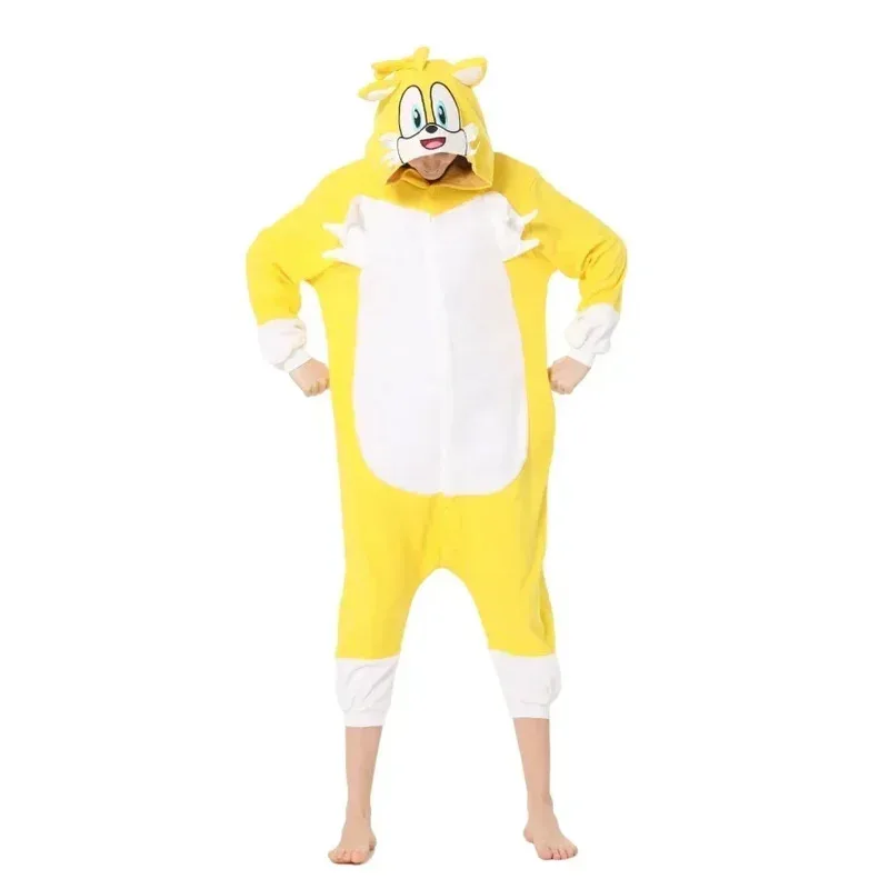 Disfraz de estilo de la serie aa69Sonic para adultos, ropa Sonic, Pijama de cuerpo completo de alta calidad, Pijama de Anime de una pieza para amantes, Cosplay